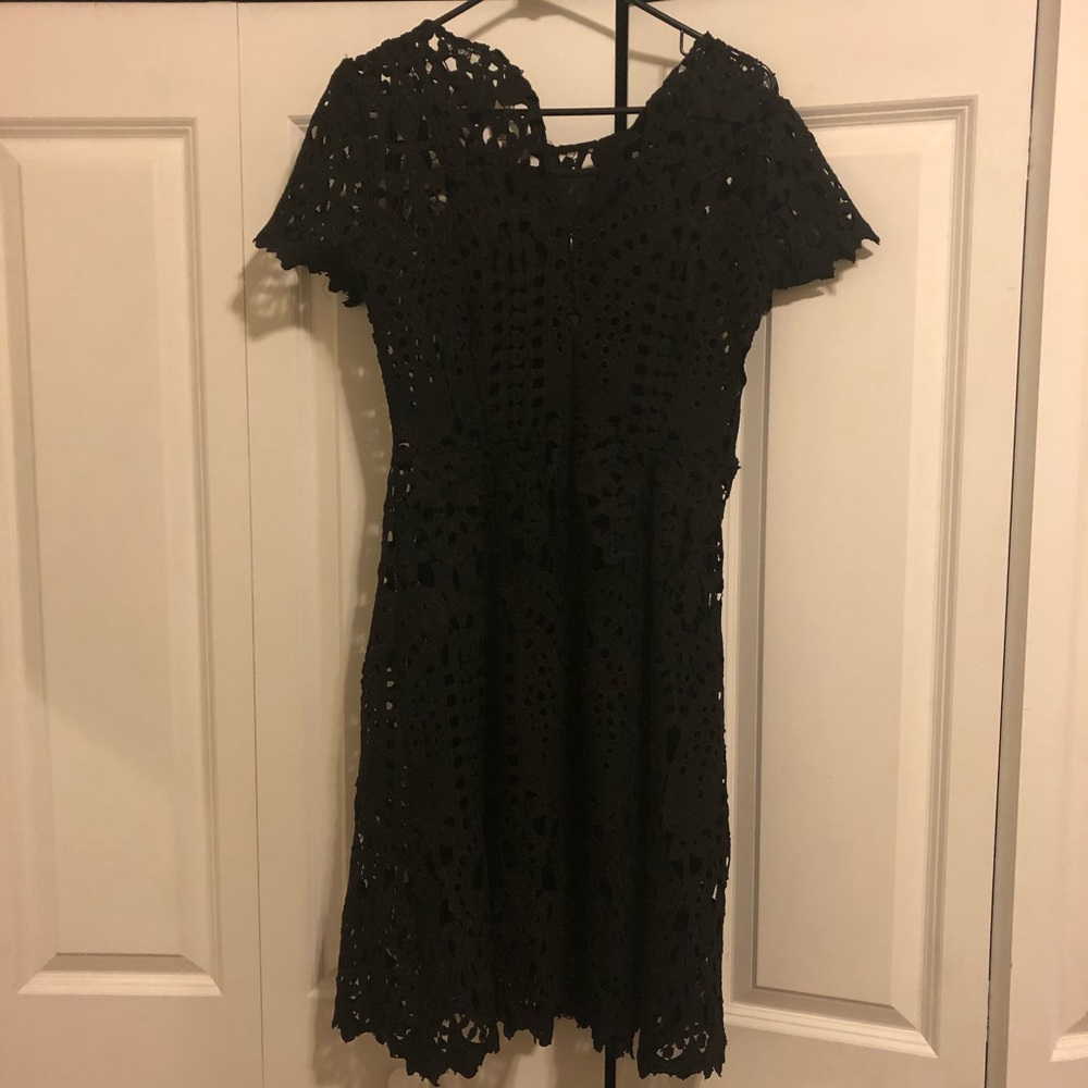 Black eyelet dress
